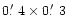 $0\hbox{$.\mkern-4mu^\prime$ }4\times0\hbox{$.\mkern-4mu^\prime$ }3$