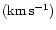$({\rm km\,s^{-1}})$