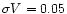 $\sigma V=0.05$