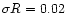 $\sigma R=0.02$
