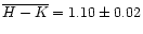 $\overline{H-K}=1.10\pm 0.02$