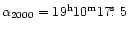 $\alpha_{2000}=19^{\rm {h}}10^{\rm {m}}17\hbox{$.\!\!^{\rm s}$ }5$