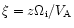 $\xi =z\Omega _{\rm i}/V_{\rm A}$