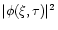 $\vert\phi (\xi ,\tau )\vert^2$