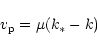 \begin{displaymath}v_{\rm p}=\mu (k_*-k)
\end{displaymath}