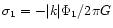 $\sigma_1 = - \vert k\vert \Phi_1 /2\pi G$