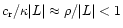 $c_{\rm r}/\kappa \vert L\vert\approx \rho/\vert L\vert < 1$