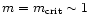 $m=m_{{\rm crit}} \sim 1$