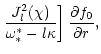 $\displaystyle \left. \frac{J_l^2 (\chi)} {\omega_*^* - l\kappa}
\right] \frac{\partial f_0}{\partial r} ,$