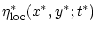 $\displaystyle \eta_{\rm loc}^\ast (x^\ast, y^\ast; t^\ast)$