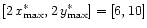$[2 \, x_{\rm max}^\ast, 2 \,
y_{\rm max}^\ast] = [6, 10]$