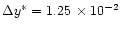 $\Delta y^\ast = 1.25 \, \times 10^{-2}$