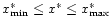 $x_{\rm min}^\ast \le x^\ast \le x_{\rm max}^\ast$