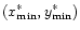 $(x^\ast_{\rm min}, y^\ast_{\rm min})$