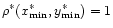 $\rho^\ast (x^\ast_{\rm min}, y^\ast_{\rm min}) = 1$