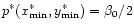 $p^\ast (x^\ast_{\rm min}, y^\ast_{\rm min}) = \beta_0 /2$