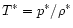 $T^\ast
= p^\ast / \rho^\ast$