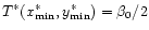 $T^\ast
(x^\ast_{\rm min}, y^\ast_{\rm min}) = \beta_0 / 2$