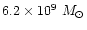 $6.2\times 10^9~M_\odot$