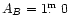 $A_B=1\hbox{$.\!\!^{\rm m}$ }0$