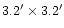 $3.2' \times 3.2'$