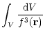 $\displaystyle \int_V \frac{{\rm d}V}{f^3({\bf r})}$
