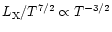 $L_{\rm X}/T^{7/2} \propto T^{-3/2} \displaystyle $