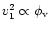 $v_1^2 \propto \phi_{\rm v}$