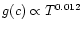 $g(c)\propto T^{0.012}$