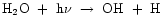 ${\rm H_{2}O~+~h\nu~\rightarrow~OH~+~H}$
