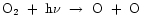 ${\rm O_{2}~+~h\nu~\rightarrow~O~+~O}$