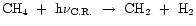 ${\rm CH_{4}~+~h\nu_{C.R.}~\rightarrow~CH_{2}~+~H_{2}}$