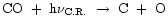${\rm CO~+~h\nu_{C.R.}~\rightarrow~C~+~O}$