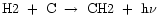 ${\rm H2~+~C~\rightarrow~CH2~+~h\nu}$