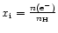 $x_{{\rm i}}=\frac{n({\rm e^{-}})}{n_{{\rm H}}}$
