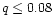 $q\leq 0.08$
