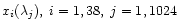 $x_i(\lambda_j), \; i=1,38,
\; j=1,1024$