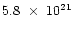 $5.8~\times~10^{21}$