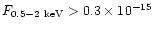 $F_{0.5-2~{\rm keV}} > 0.3\times10^{-15}$