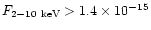 $F_{2-10~\rm keV} > 1.4\times10^{-15}$