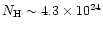 $N_{\rm H} \sim 4.3 \times 10^{24}$
