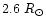 $2.6~R_{\odot}$