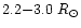$2.2 {-} 3.0~R_{\odot}$