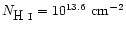 $N_{\mbox{H~{\sc i}}} = 10^{13.6} \ {\rm cm}^{-2}$