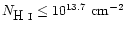 $N_{\mbox{H~{\sc i}}} \le
10^{13.7} \ {\rm cm}^{-2}$