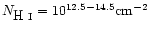$N_{\mbox{H~{\sc i}}} = 10^{12.5-14.5}
{\rm cm}^{-2}$