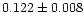 $0.122 \pm 0.008$