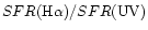 $SFR({\rm H\alpha})/SFR({\rm UV})$