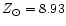 $Z_{\odot} = 8.93$