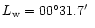 $L_{\rm w} = 00^\circ 31.7\hbox{$^\prime$ }$